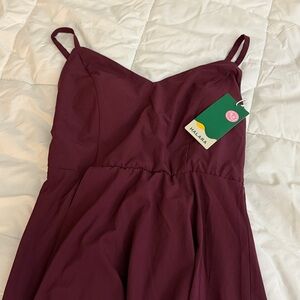 HALARA Amaranth Sleeveless Women's Dress - High Low - Small - burgundy